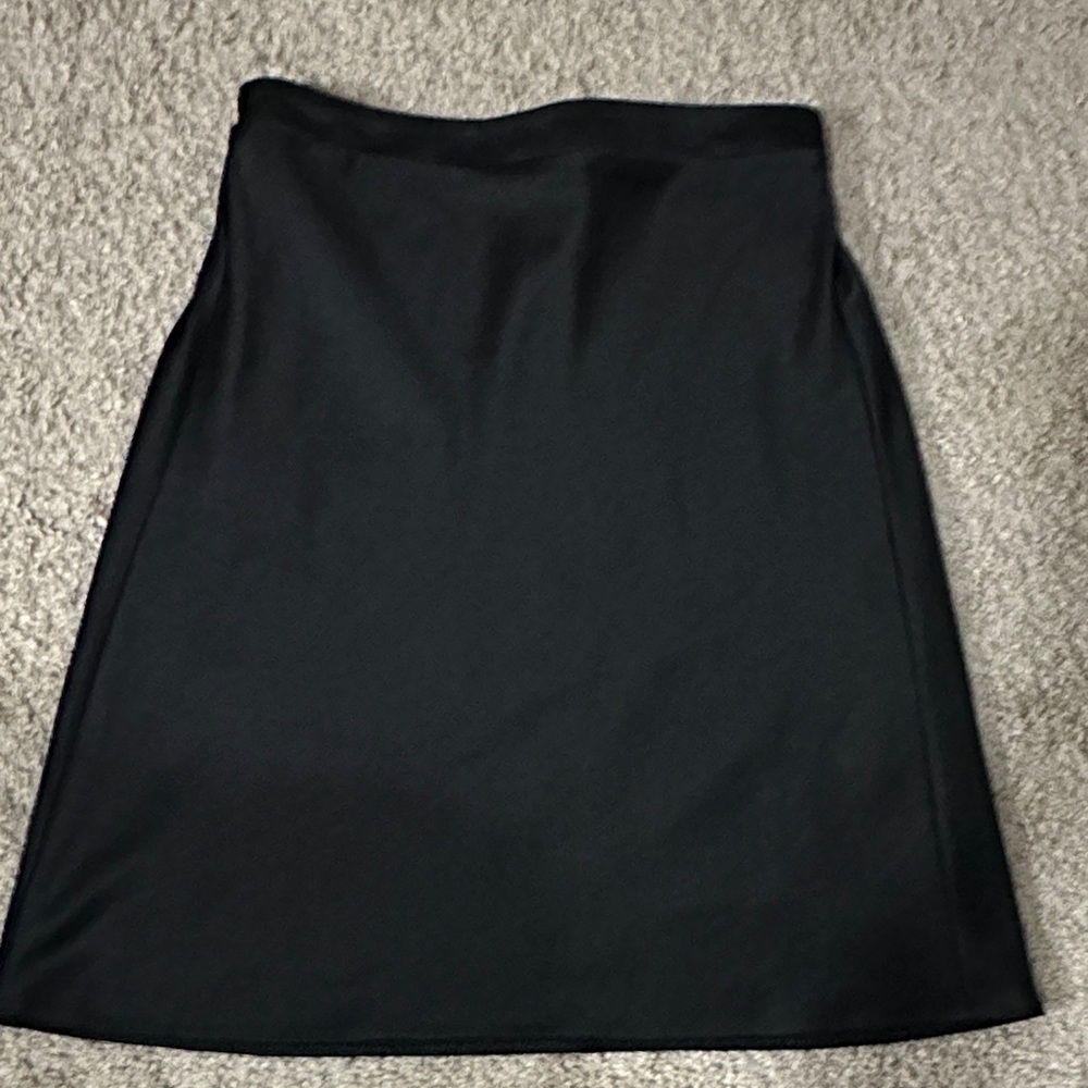 Olivaceous Elegant Black A-Line Skirt